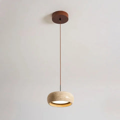 Modern Travertine Pendant Light, Dimmable with Remote Control