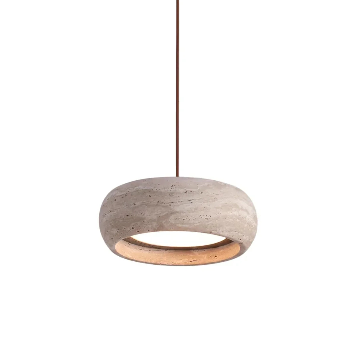 Modern Travertine Pendant Light, Dimmable with Remote Control